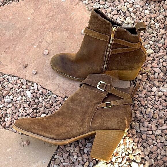 Lauren Ralph Lauren Macie Suede Leather Ankle Boots Size 10 - Picture 2 of 5
